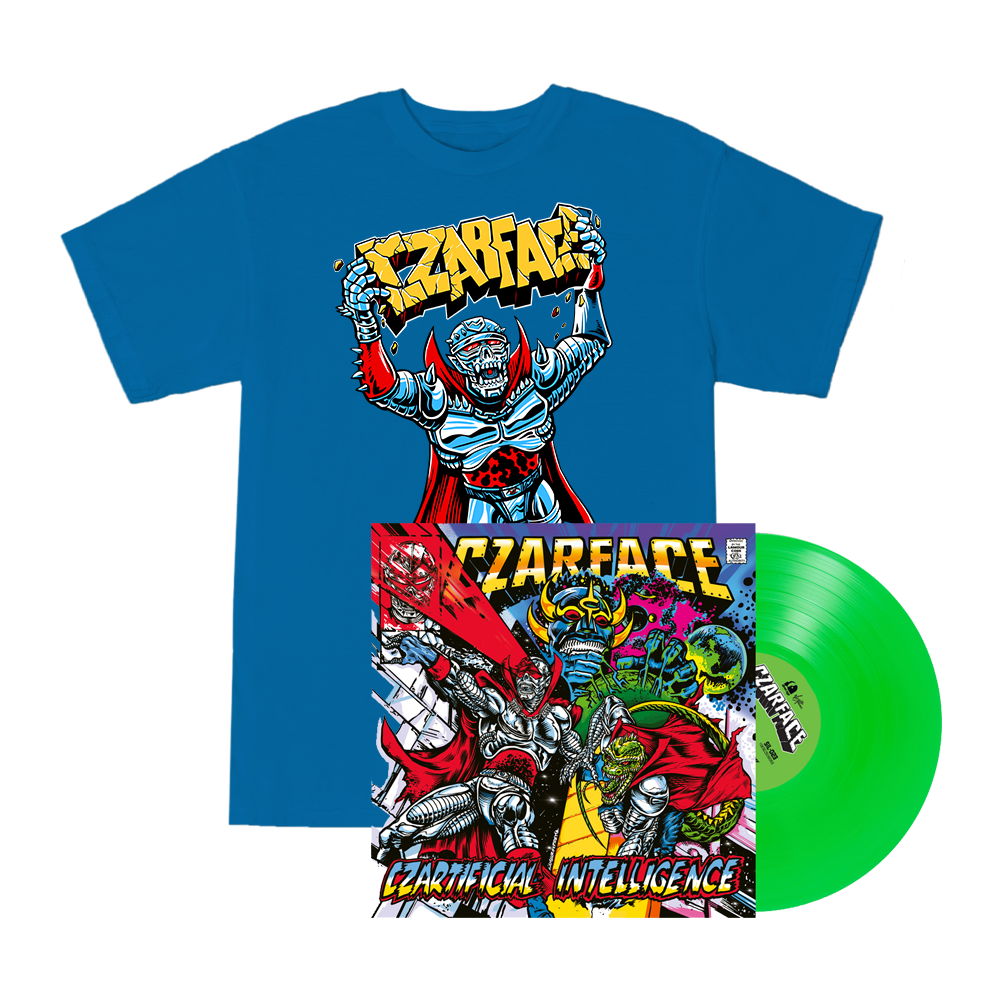 CZARTIFICIAL INTELLIGENCE: Crushed T-Shirt - Blue + Exclusive Colour Vinyl LP